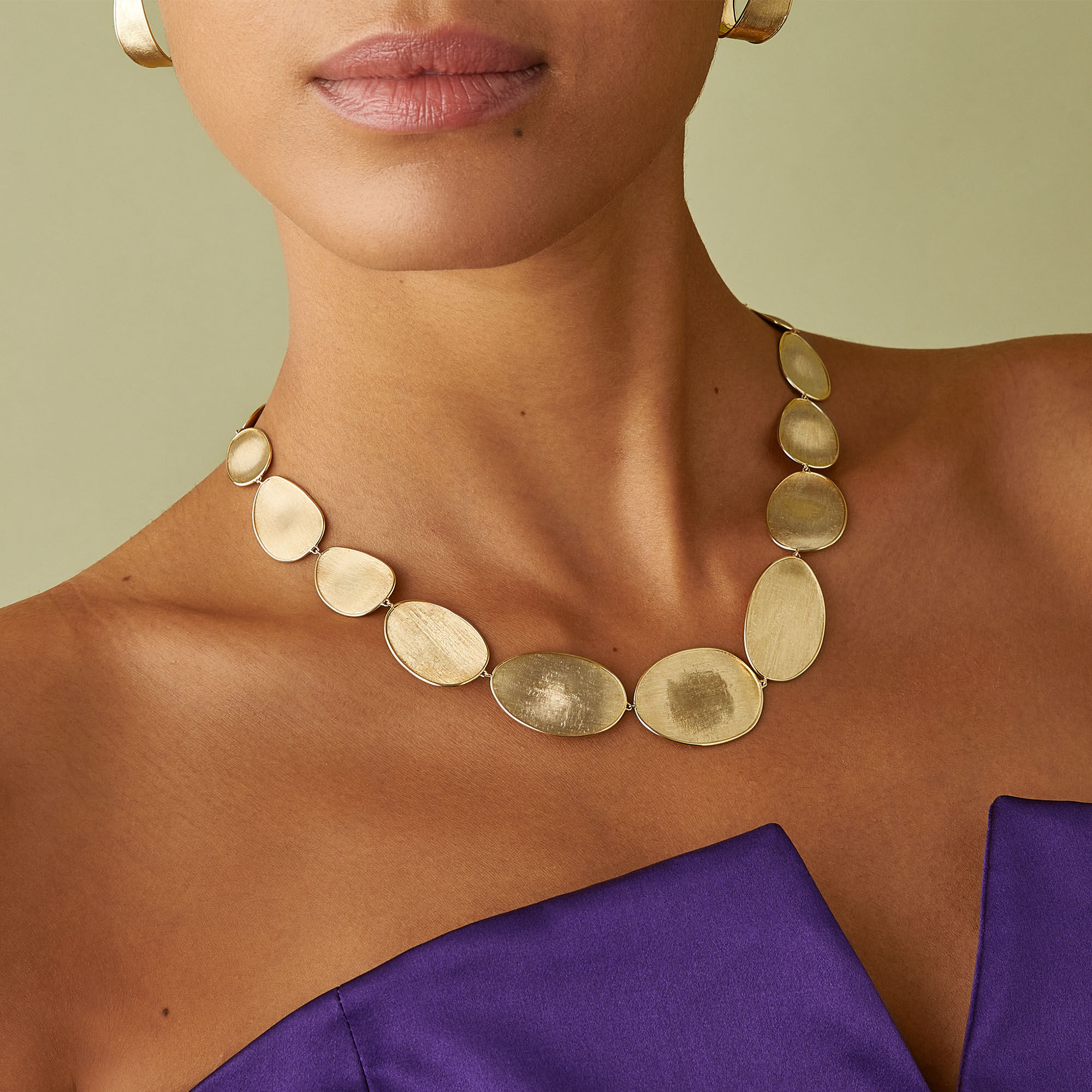Orange and gold necklace top